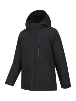 Mountain Warehouse Black Noah Borg Lined Waterproof Jacket