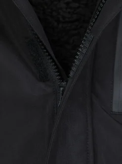 Mountain Warehouse Black Noah Borg Lined Waterproof Jacket
