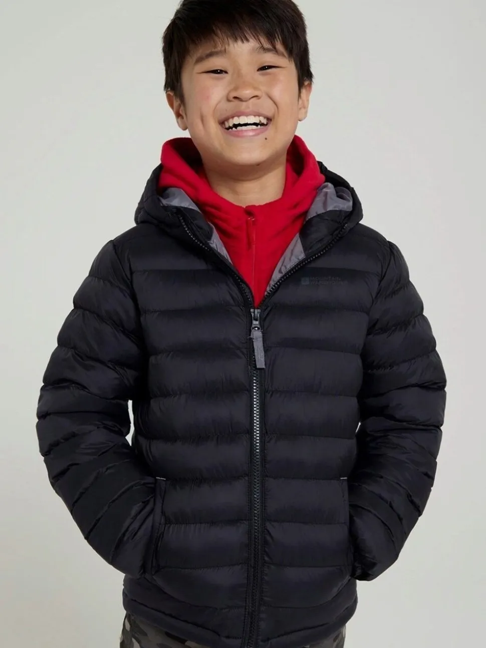 Mountain Warehouse Black Seasons II Kids Water-Resistant Padded Jacket