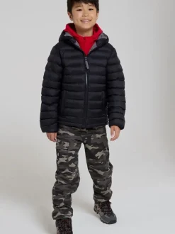 Mountain Warehouse Black Seasons II Kids Water-Resistant Padded Jacket