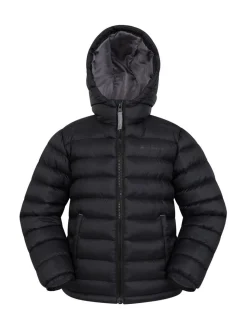 Mountain Warehouse Black Seasons II Kids Water-Resistant Padded Jacket
