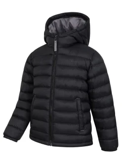 Mountain Warehouse Black Seasons II Kids Water-Resistant Padded Jacket