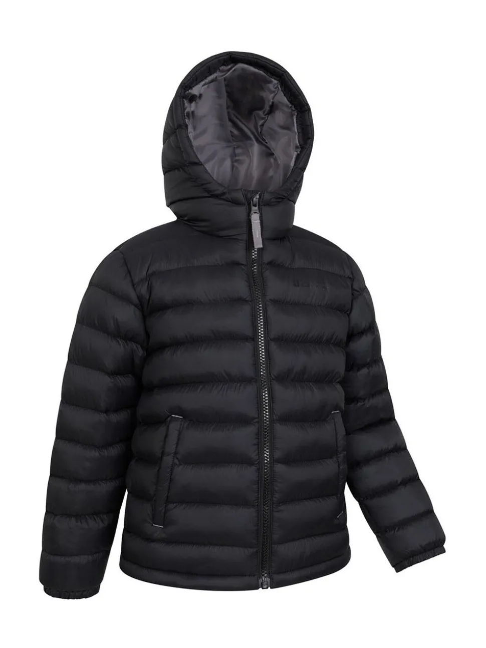 Mountain Warehouse Black Seasons II Kids Water-Resistant Padded Jacket