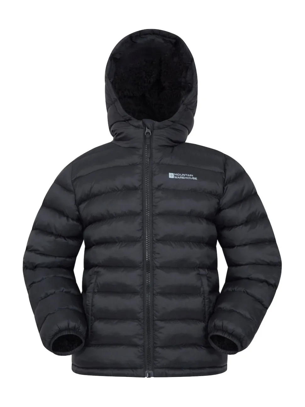 Mountain Warehouse Black Seasons Water Resistant Faux Fur Lined Padded Jacket
