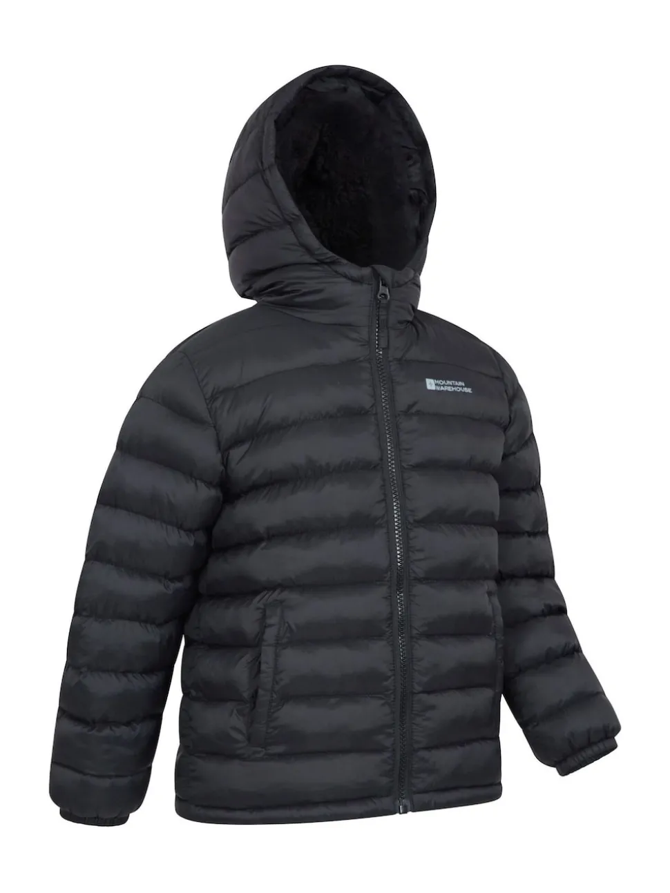 Mountain Warehouse Black Seasons Water Resistant Faux Fur Lined Padded Jacket