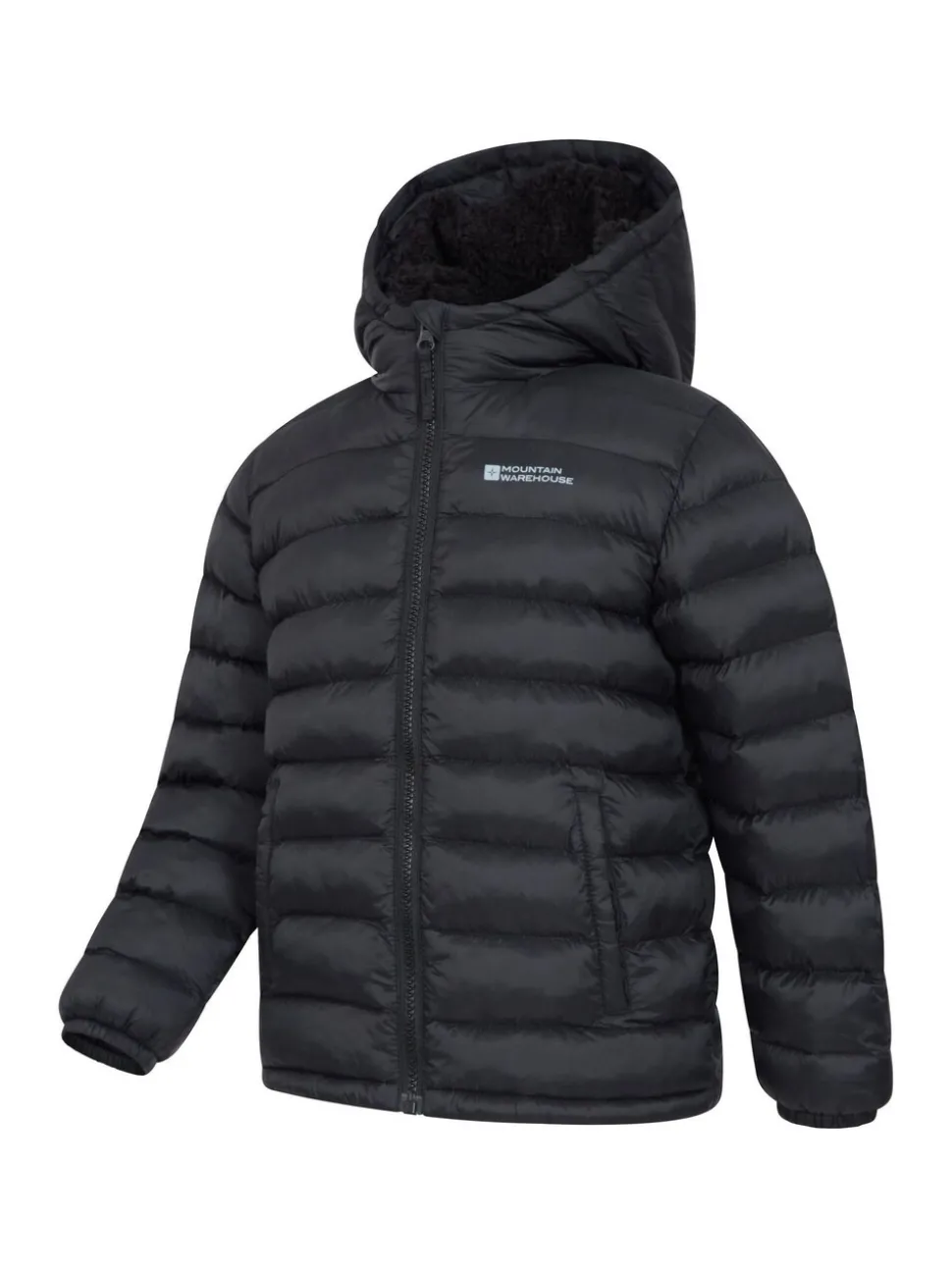 Mountain Warehouse Black Seasons Water Resistant Faux Fur Lined Padded Jacket
