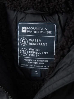 Mountain Warehouse Black Seasons Water Resistant Faux Fur Lined Padded Jacket