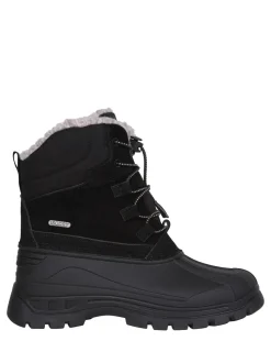 Mountain Warehouse Black Sledge Waterproof Borg Line Snow Boots