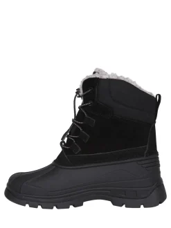 Mountain Warehouse Black Sledge Waterproof Borg Line Snow Boots