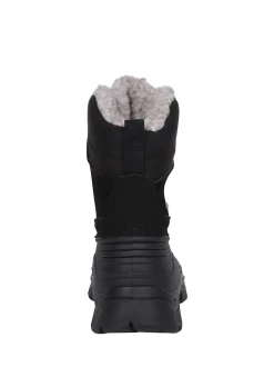 Mountain Warehouse Black Sledge Waterproof Borg Line Snow Boots