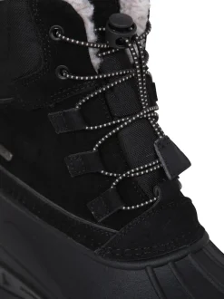 Mountain Warehouse Black Sledge Waterproof Borg Line Snow Boots