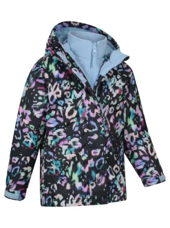 Mountain Warehouse Blue Aries Printed Waterproof 3-in-1 Jacket