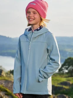 Mountain Warehouse Blue Exodus Kids Water Resistant Softshell Jacket