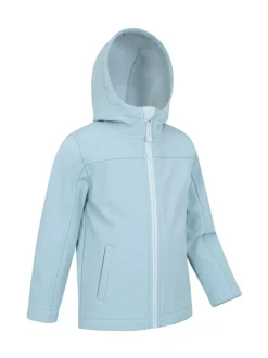 Mountain Warehouse Blue Exodus Kids Water Resistant Softshell Jacket