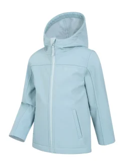 Mountain Warehouse Blue Exodus Kids Water Resistant Softshell Jacket