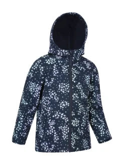 Mountain Warehouse Blue Exodus Kids Printed Water-Resistant Softshell Jacket