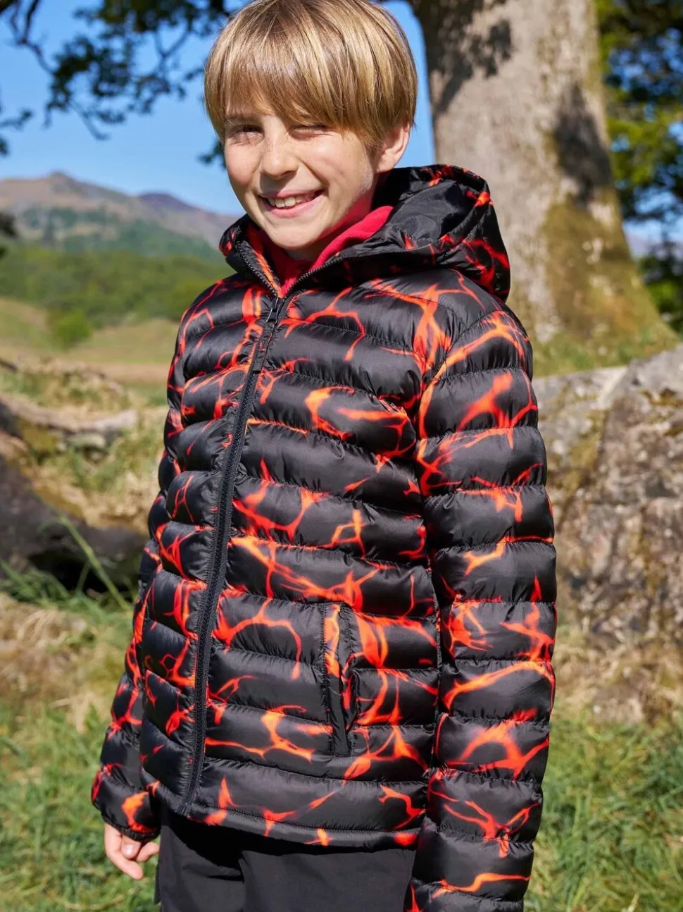 Mountain Warehouse Bright Orange Seasons Printed Water-Resistant Padded Jacket