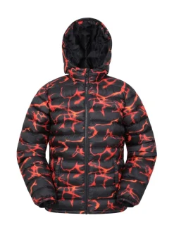 Mountain Warehouse Bright Orange Seasons Printed Water-Resistant Padded Jacket