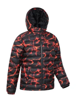 Mountain Warehouse Bright Orange Seasons Printed Water-Resistant Padded Jacket