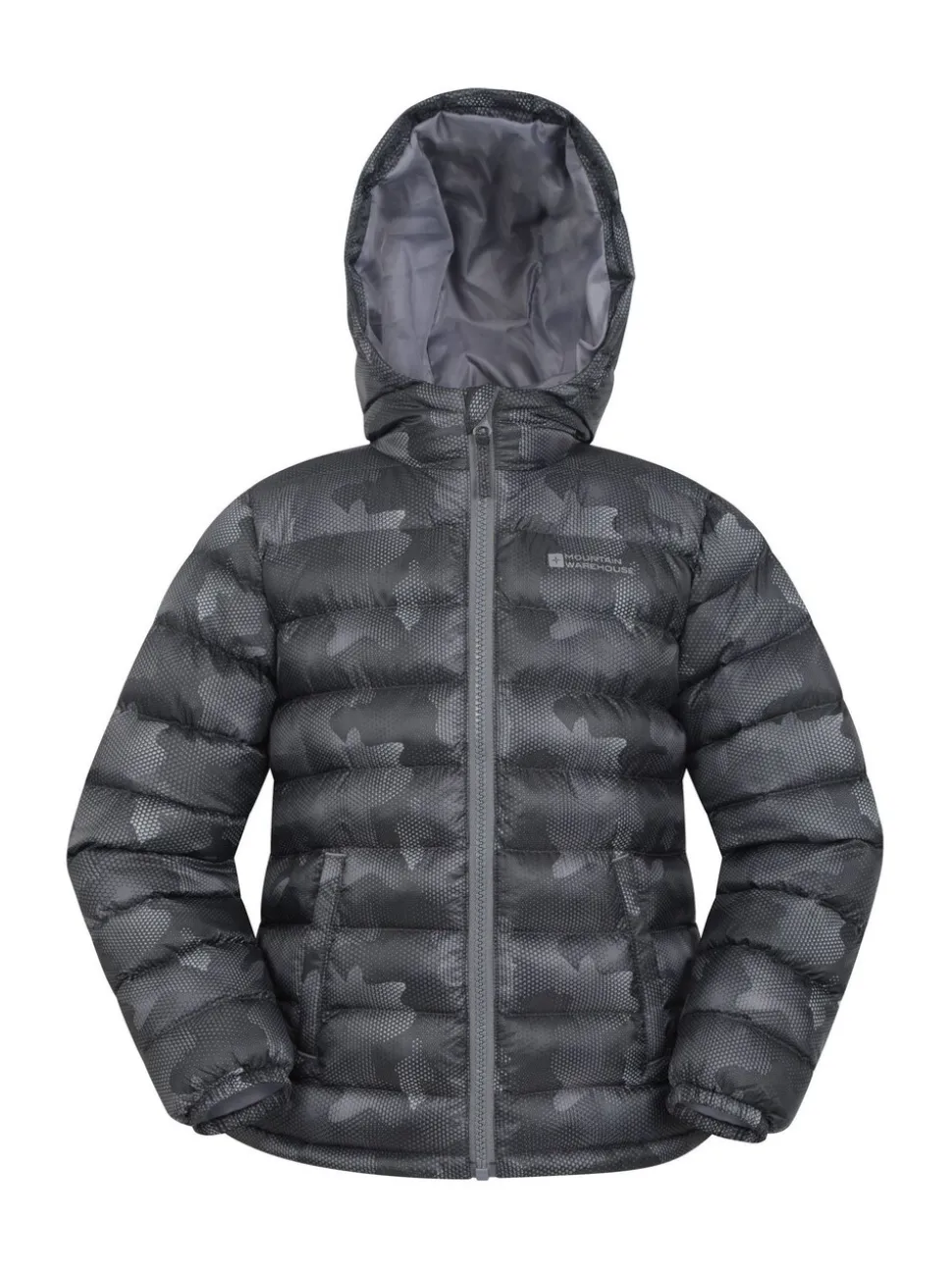 Mountain Warehouse Dark Black Seasons Printed Water-Resistant Padded Jacket