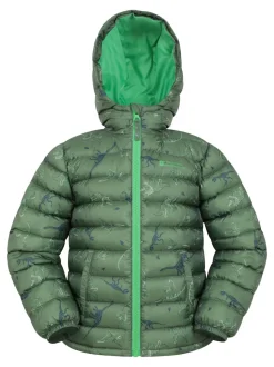 Mountain Warehouse Dark Green Seasons Printed Water-Resistant Padded Jacket