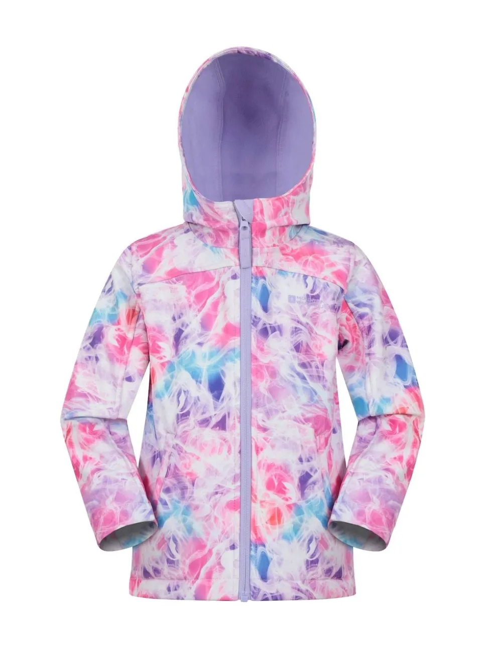 Mountain Warehouse Dark Pink Exodus Kids Printed Water-Resistant Softshell Jacket