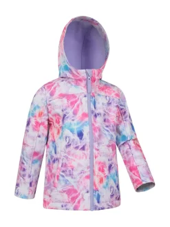 Mountain Warehouse Dark Pink Exodus Kids Printed Water-Resistant Softshell Jacket
