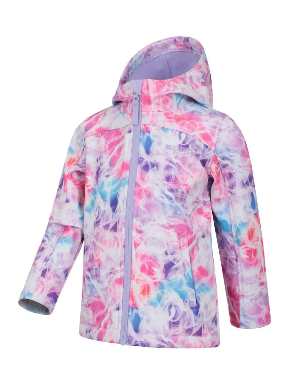 Mountain Warehouse Dark Pink Exodus Kids Printed Water-Resistant Softshell Jacket