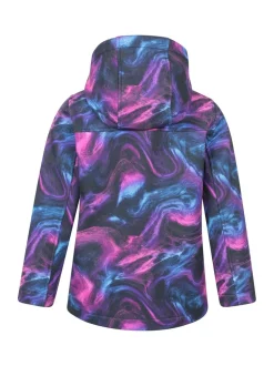 Mountain Warehouse Dark Purple Exodus Kids Printed Water-Resistant Softshell Jacket