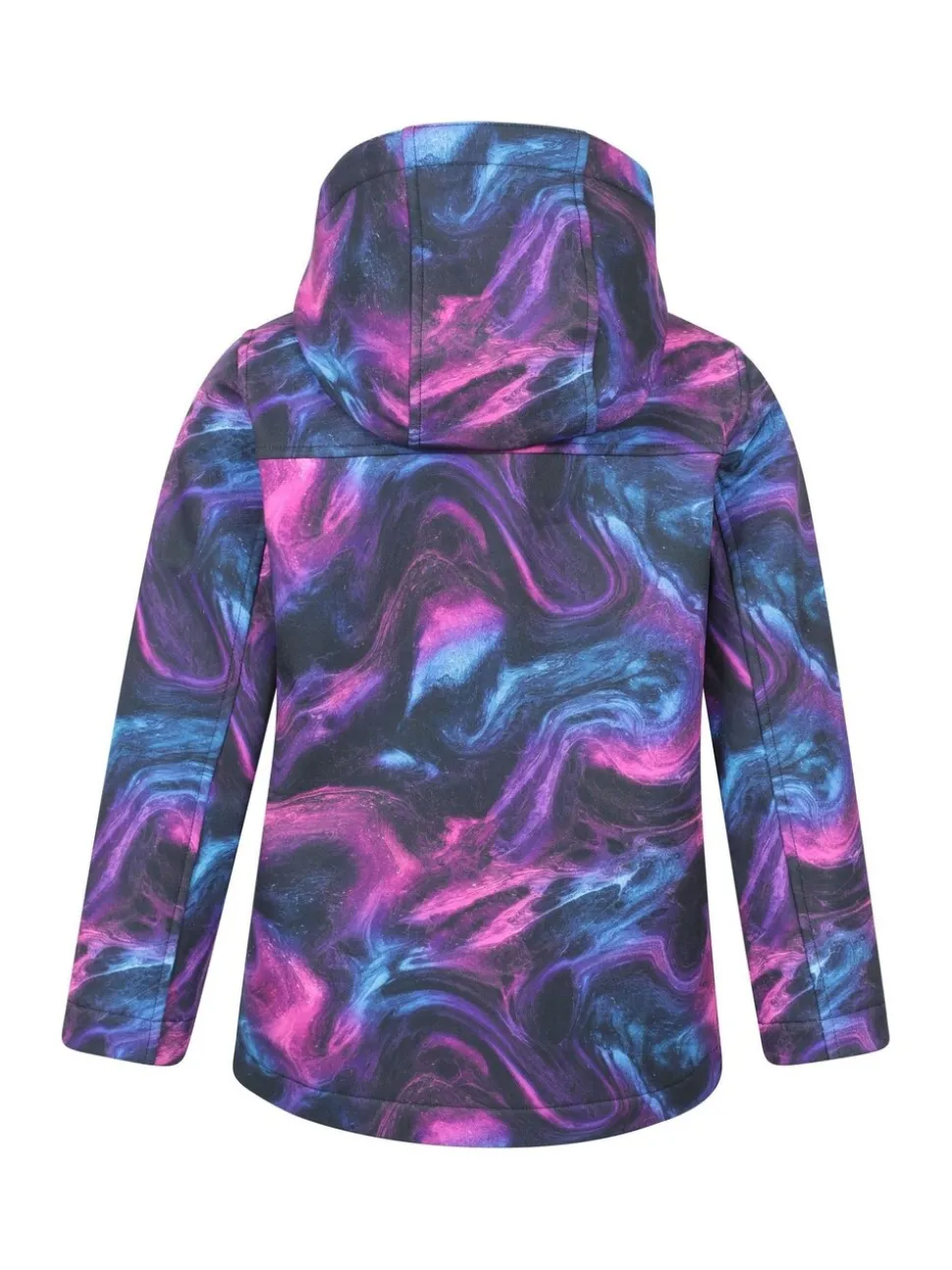 Mountain Warehouse Dark Purple Exodus Kids Printed Water-Resistant Softshell Jacket