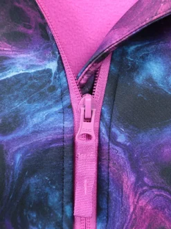 Mountain Warehouse Dark Purple Exodus Kids Printed Water-Resistant Softshell Jacket