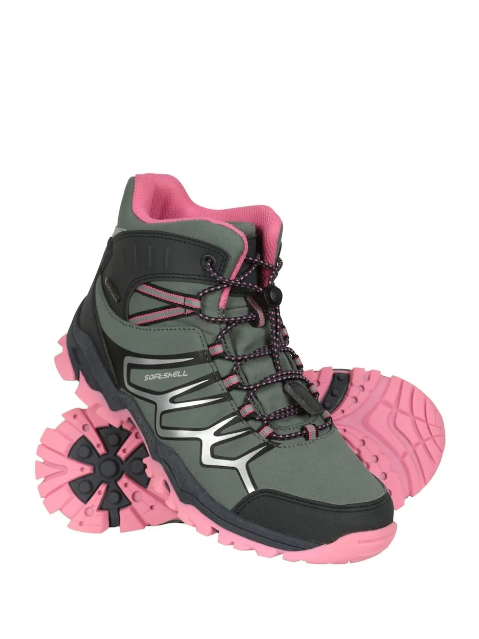 Mountain Warehouse Green Kids Softshell Walking Boots