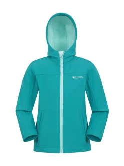 Mountain Warehouse Mid Blue Exodus Kids Water Resistant Softshell Jacket