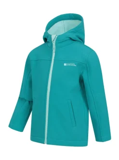 Mountain Warehouse Mid Blue Exodus Kids Water Resistant Softshell Jacket