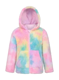 Mountain Warehouse Pink Kids Rainbow Cosy Full Zip Hoodie
