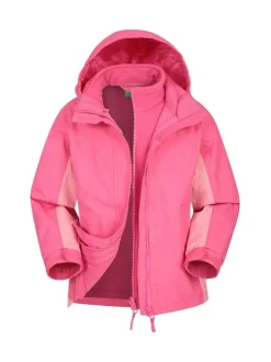 Mountain Warehouse Pink Lightning 3-in-1 Kids Waterproof Jacket