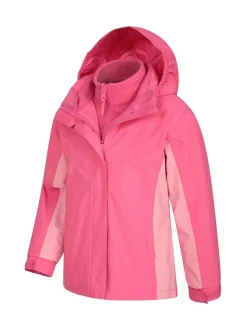 Mountain Warehouse Pink Lightning 3-in-1 Kids Waterproof Jacket