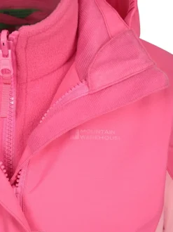 Mountain Warehouse Pink Lightning 3-in-1 Kids Waterproof Jacket