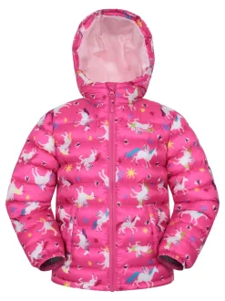 Mountain Warehouse Pink Seasons Printed Water-Resistant Padded Jacket