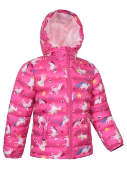 Mountain Warehouse Pink Seasons Printed Water-Resistant Padded Jacket