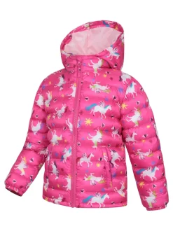 Mountain Warehouse Pink Seasons Printed Water-Resistant Padded Jacket