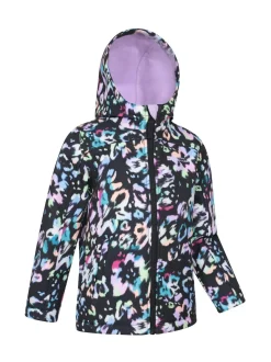 Mountain Warehouse Plum Purple Exodus Kids Printed Water-Resistant Softshell Jacket