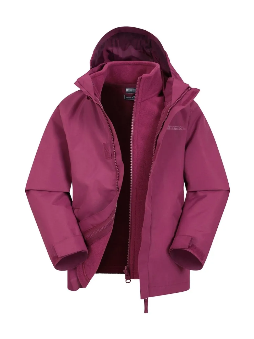 Mountain Warehouse Purple Fell Kids 3 In 1 Water Resistant Jacket
