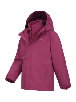 Mountain Warehouse Purple Fell Kids 3 In 1 Water Resistant Jacket