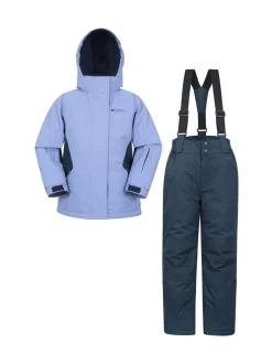 Mountain Warehouse Purple Fleece Lined Snow Ski Jacket And Trousers Set