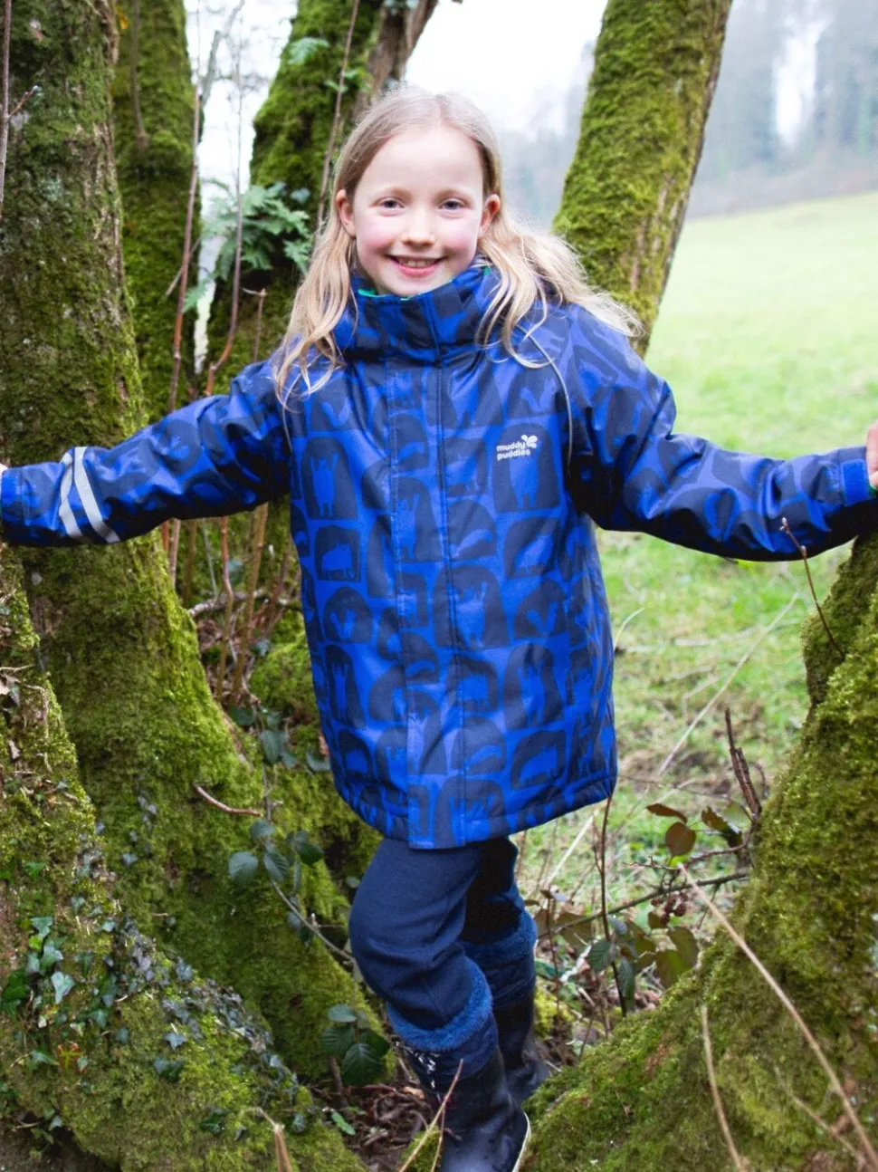 Muddy Puddles Blue Waterproof Kids Ski Jacket