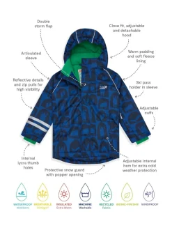 Muddy Puddles Blue Waterproof Kids Ski Jacket