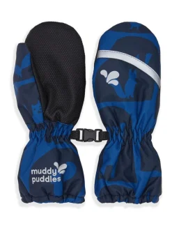 Muddy Puddles Blue Waterproof Kids Ski Mittens