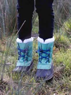Muddy Puddles Green Kids Snowboots Fleece Lined