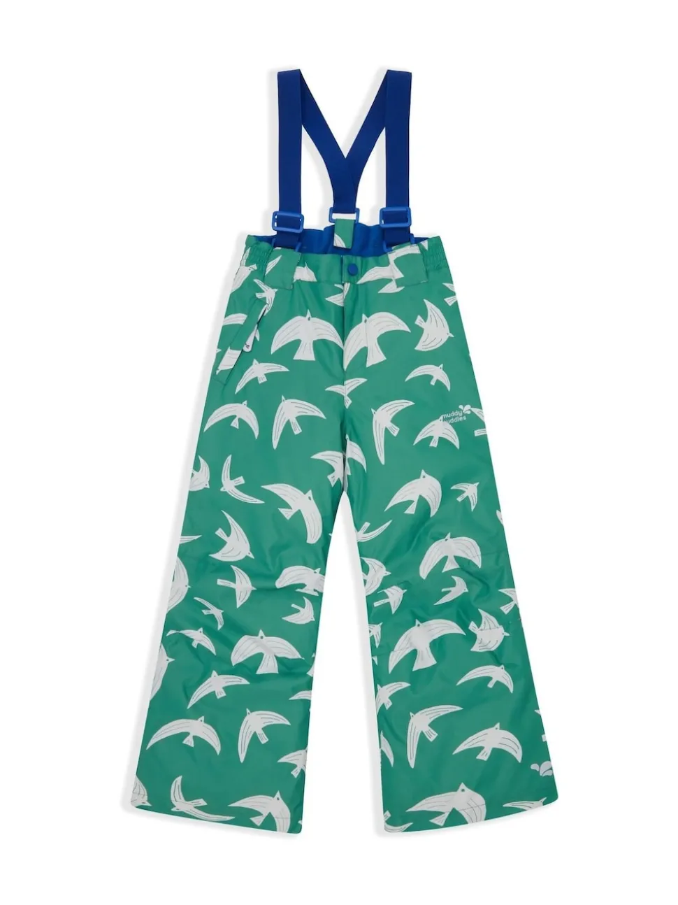 Muddy Puddles Green Waterproof Kids Ski Salopettes Trousers